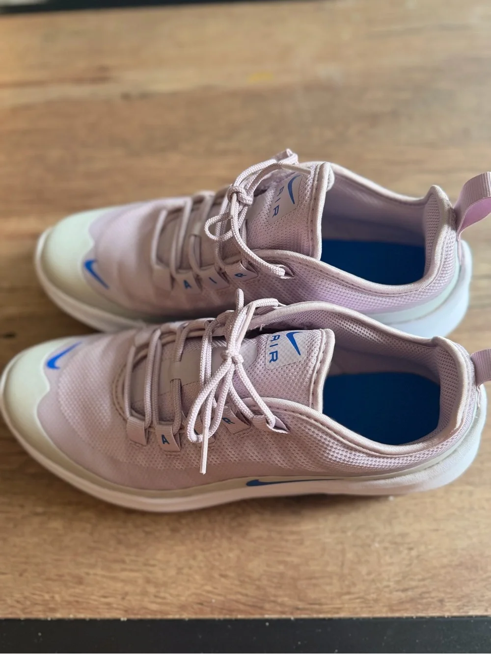 Nike Pink Lavender Mesh Athletic Sneakers with Blue Swoosh